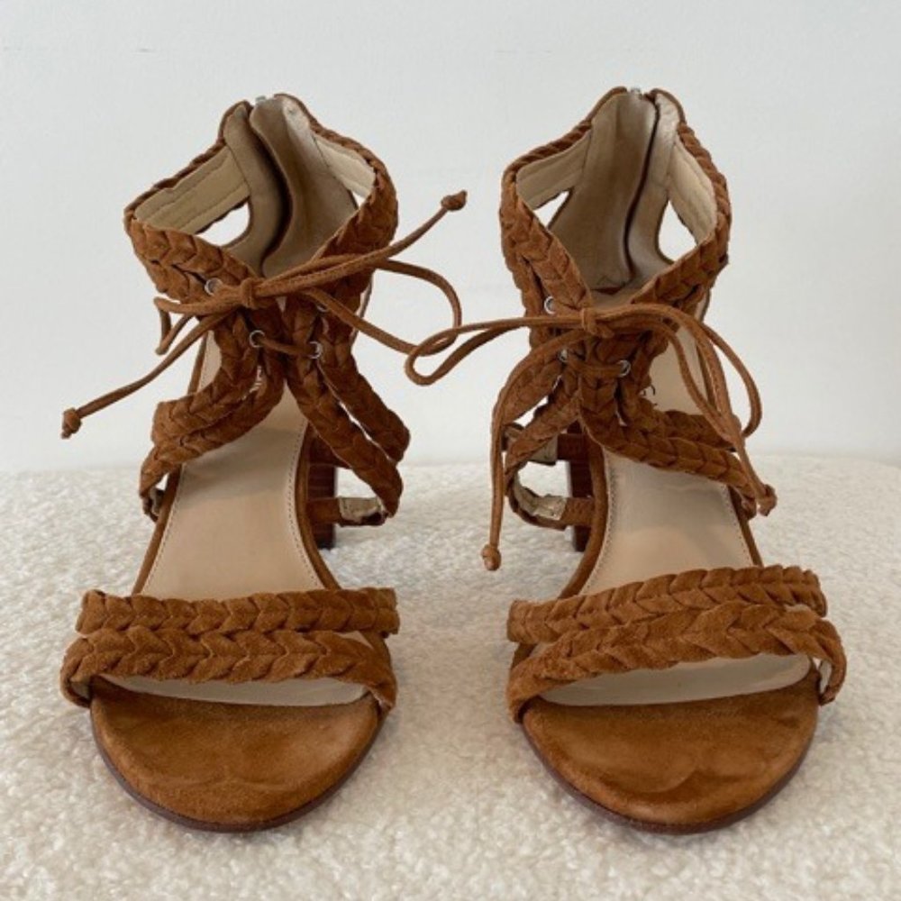 Via Spiga Strappy Suede Heels  sz 38 NWOT